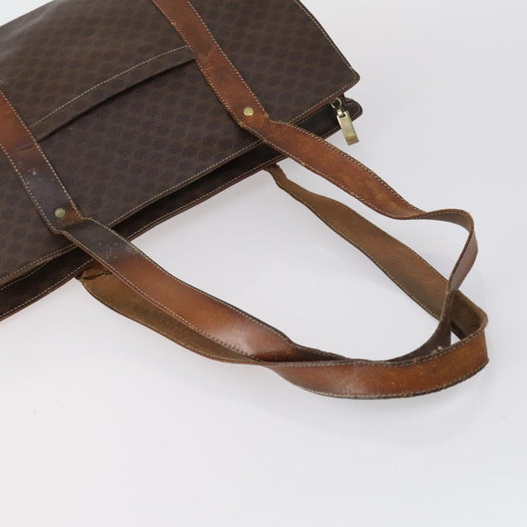 CELINE Macadam Canvas Shoulder Bag PVC 4 Set Beige Brown Auth ki6177