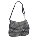 Christian Dior Trotter Canvas Shoulder Bag Navy Silver Auth ki6178-1
