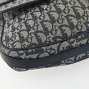 Christian Dior Trotter Canvas Shoulder Bag Navy Silver Auth ki6178-14