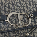 Christian Dior Trotter Canvas Shoulder Bag Navy Silver Auth ki6178-17