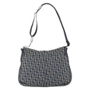 Christian Dior Trotter Canvas Shoulder Bag Navy Silver Auth ki6178-2