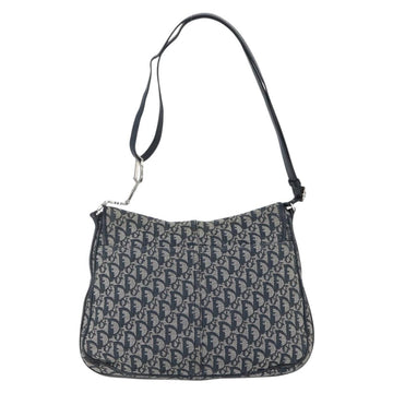 Christian Dior Trotter Canvas Shoulder Bag Navy Silver Auth ki6178 - 0
