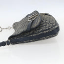 Christian Dior Trotter Canvas Shoulder Bag Navy Silver Auth ki6178-3