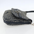Christian Dior Trotter Canvas Shoulder Bag Navy Silver Auth ki6178-4