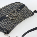 Christian Dior Trotter Canvas Shoulder Bag Navy Silver Auth ki6178-6