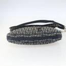 Christian Dior Trotter Canvas Shoulder Bag Navy Silver Auth ki6178-5