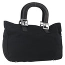 FENDI Hand Bag Nylon Black Silver Auth ki6181-1