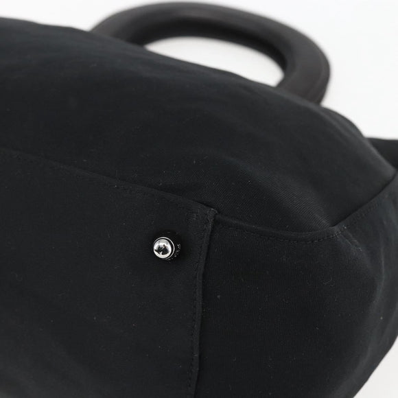 FENDI Hand Bag Nylon Black Silver Auth ki6181