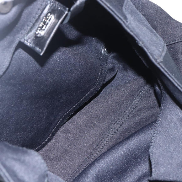 FENDI Hand Bag Nylon Black Silver Auth ki6181