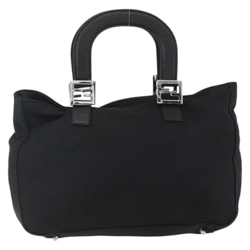 FENDI Hand Bag Nylon Black Silver Auth ki6181 - 0