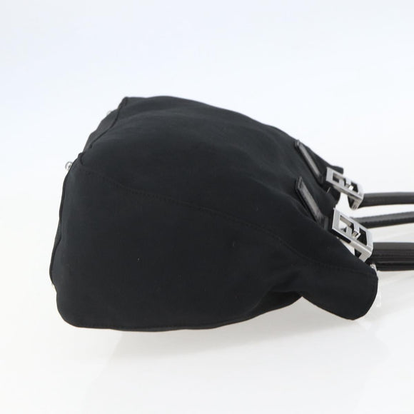 FENDI Hand Bag Nylon Black Silver Auth ki6181