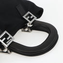FENDI Hand Bag Nylon Black Silver Auth ki6181-7