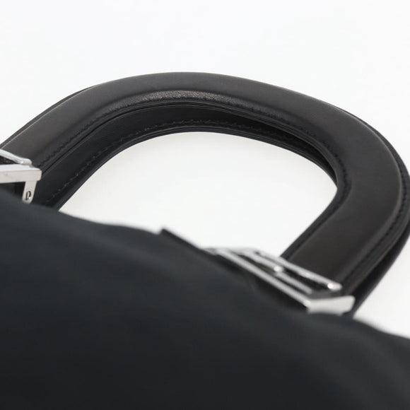 FENDI Hand Bag Nylon Black Silver Auth ki6181