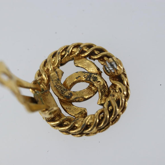 CHANEL COCO Mark Earring metal Gold CC Auth ki6182