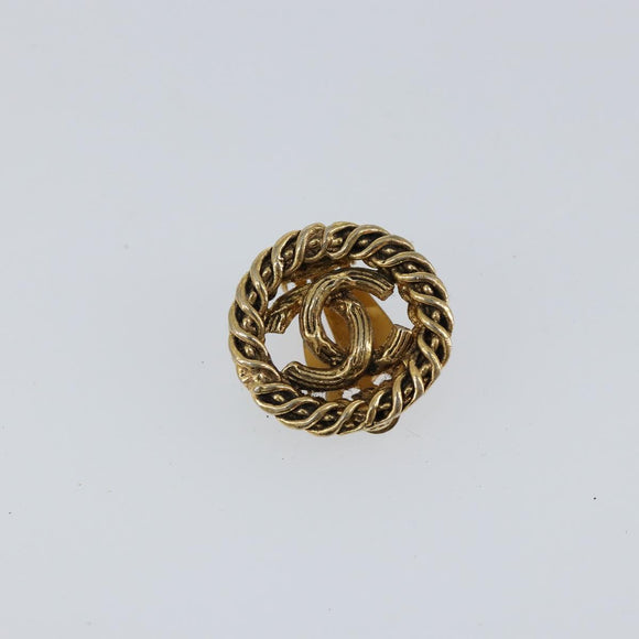 CHANEL COCO Mark Earring metal Gold CC Auth ki6182