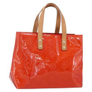 LOUIS VUITTON Monogram Vernis Reade PM Hand Bag Red Rouge M91088 LV Auth ki6184-1