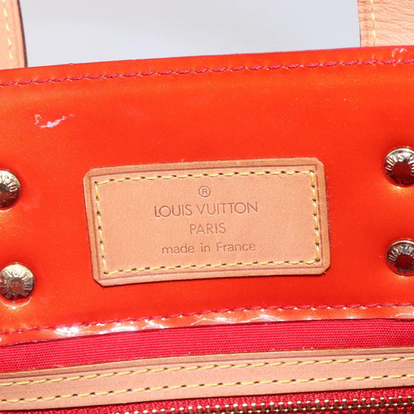 LOUIS VUITTON Monogram Vernis Reade PM Hand Bag Red Rouge M91088 LV Auth ki6184