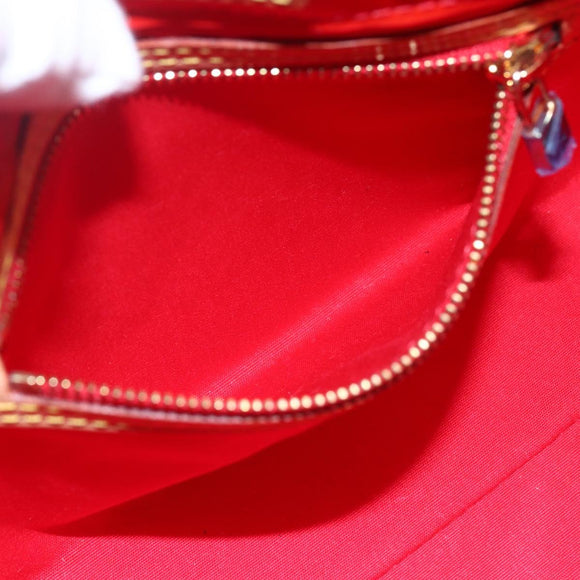 LOUIS VUITTON Monogram Vernis Reade PM Hand Bag Red Rouge M91088 LV Auth ki6184