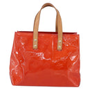 LOUIS VUITTON Monogram Vernis Reade PM Hand Bag Red Rouge M91088 LV Auth ki6184-13