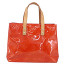 LOUIS VUITTON Monogram Vernis Reade PM Hand Bag Red Rouge M91088 LV Auth ki6184-2