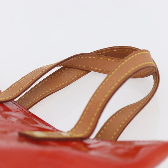 LOUIS VUITTON Monogram Vernis Reade PM Hand Bag Red Rouge M91088 LV Auth ki6184