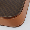 CELINE Macadam Canvas Shoulder Bag PVC Leather Brown Gold Auth ki6185-17