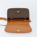 CELINE Macadam Canvas Shoulder Bag PVC Leather Brown Gold Auth ki6185-9