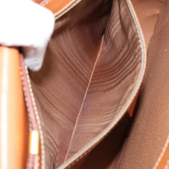 CELINE Macadam Canvas Shoulder Bag PVC Leather Brown Gold Auth ki6185