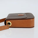 CELINE Macadam Canvas Shoulder Bag PVC Leather Brown Gold Auth ki6185-4