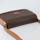 CELINE Macadam Canvas Shoulder Bag PVC Leather Brown Gold Auth ki6185-6