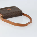 CELINE Macadam Canvas Shoulder Bag PVC Leather Brown Gold Auth ki6185-7