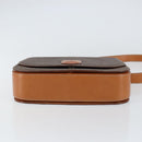 CELINE Macadam Canvas Shoulder Bag PVC Leather Brown Gold Auth ki6185-5