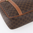 CELINE Macadam Canvas Hand Bag PVC Leather Brown Gold Auth ki6186-14