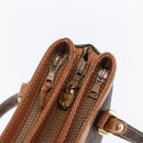 CELINE Macadam Canvas Hand Bag PVC Leather Brown Gold Auth ki6186-10