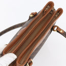 CELINE Macadam Canvas Hand Bag PVC Leather Brown Gold Auth ki6186-6