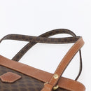 CELINE Macadam Canvas Hand Bag PVC Leather Brown Gold Auth ki6186-8