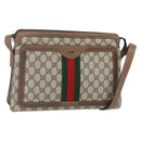 GUCCI GG Supreme Web Sherry Line Bag PVC Beige Gold 904 02 013 Auth ki6187-1