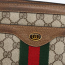 GUCCI GG Supreme Web Sherry Line Bag PVC Beige Gold 904 02 013 Auth ki6187-14