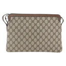 GUCCI GG Supreme Web Sherry Line Bag PVC Beige Gold 904 02 013 Auth ki6187-3