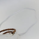 GUCCI Bamboo Hand Bag Leather White Gold Auth ki6188-10