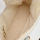 GUCCI Bamboo Hand Bag Leather White Gold Auth ki6188-19