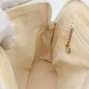 GUCCI Bamboo Hand Bag Leather White Gold Auth ki6188-21