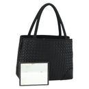 BOTTEGA VENETA INTRECCIATO Hand Bag Satin Black Gold Auth ki6189-1