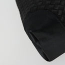 BOTTEGA VENETA INTRECCIATO Hand Bag Satin Black Gold Auth ki6189-15