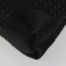 BOTTEGA VENETA INTRECCIATO Hand Bag Satin Black Gold Auth ki6189-16