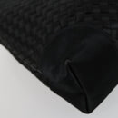 BOTTEGA VENETA INTRECCIATO Hand Bag Satin Black Gold Auth ki6189-9