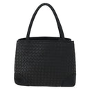 BOTTEGA VENETA INTRECCIATO Hand Bag Satin Black Gold Auth ki6189-2