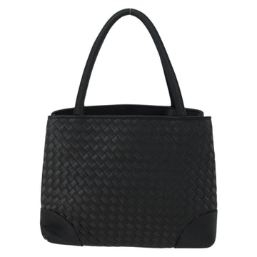 BOTTEGA VENETA INTRECCIATO Hand Bag Satin Black Gold Auth ki6189 - 0