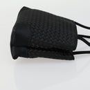 BOTTEGA VENETA INTRECCIATO Hand Bag Satin Black Gold Auth ki6189-3