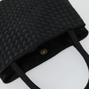 BOTTEGA VENETA INTRECCIATO Hand Bag Satin Black Gold Auth ki6189-6